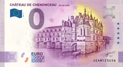 Banconota da 0€ CHÂTEAU DE CHENONCEAU VAL DE LOIRE