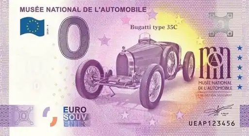 0€-Schein MUSÉE NATIONAL DE L'AUTOMOBILE Bugatti type 35C