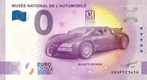 0€-Schein MUSÉE NATIONAL DE L'AUTOMOBILE BUGATTI VEYRON