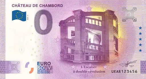 0€ banknote CHÂTEAU DE CHAMBORD - L'Escalier à double révolution