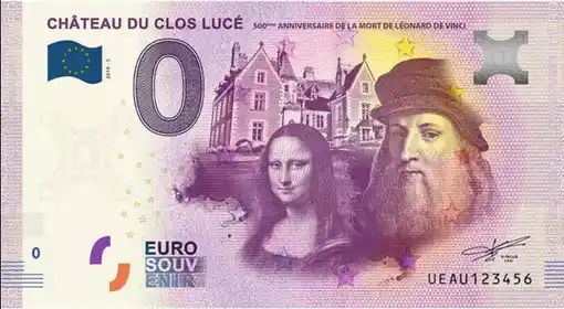 0€-Schein CHÂTEAU DU CLOS LUCÉ 500EME ANNIVERSAIRE DE LA MORT DE LÉONARD DE VINCI