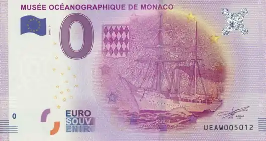 Billete de 0€ MUSÉE OCÉANOGRAPHIQUE DE MONACO NAVIRE SECONDE PRINCESSE ALICE