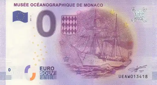 0€ banknote MUSÉE OCÉANOGRAPHIQUE DE MONACO NAVIRE SECONDE PRINCESSE ALICE