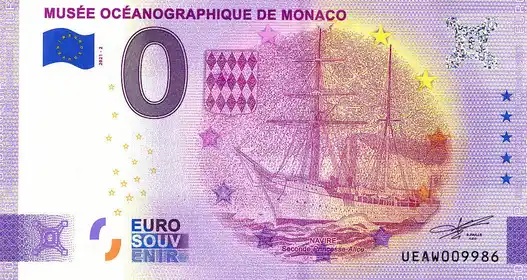 Banconota da 0€ MUSÉE OCÉANOGRAPHIQUE DE MONACO