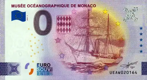Banconota da 0€ MUSÉE OCÉANOGRAPHIQUE DE MONACO