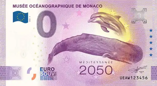 Banconota da 0€ MUSÉE OCÉANOGRAPHIQUE DE MONACO MEDITERRANEE 2050