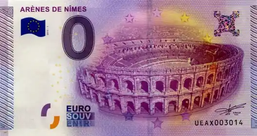 0€ banknote ARÈNES DE NÎMES