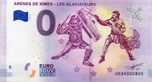 0€ banknote ARÈNES DE NÎMES : LES GLADIATEURS