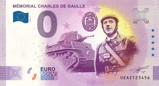 Billete de 0€ MÉMORIAL CHARLES DE GAULLE