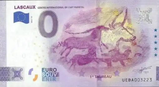 Billete de 0€ LASCAUX CENTRE INTERNATIONAL DE L'ART PARIETAL 1er Taureau