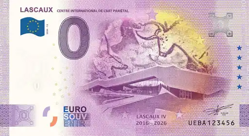 Banconota da 0€ LASCAUX CENTRE INTERNATIONAL DE L'ART PARIETAL
