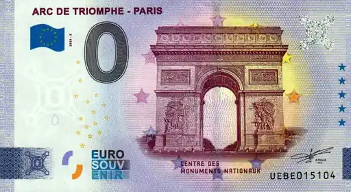 Billete de 0€ ARC DE TRIOMPHE - PARIS
