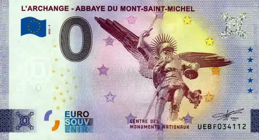 Banconota da 0€ L'ARCHANGE - ABBAYE DU MONT-SAINT-MICHEL