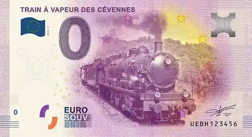 Banconota da 0€ TRAIN À VAPEUR DES CEVENNES