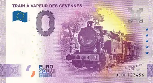 Banconota da 0€ TRAIN À VAPEUR DES CEVENNES