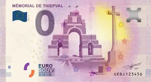 Banconota da 0€ MÉMORIAL DE THIEPVAL