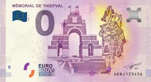 0€ banknote MÉMORIAL DE THIEPVAL
