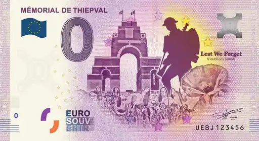 0€-Schein MÉMORIAL DE THIEPVAL