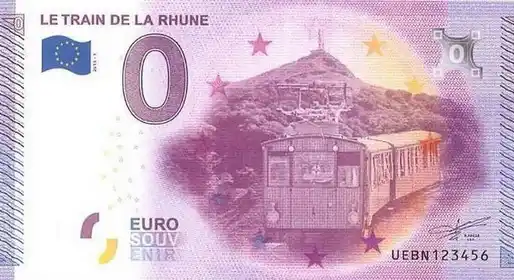 Banconota da 0€ LE TRAIN DE LA RHUNE