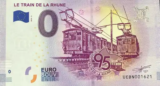 Banconota da 0€ LE TRAIN DE LA RHUNE