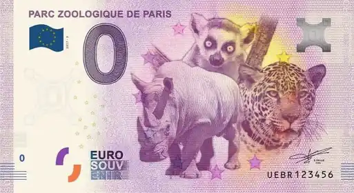 0€ banknote PARC ZOOLOGIQUE DE PARIS