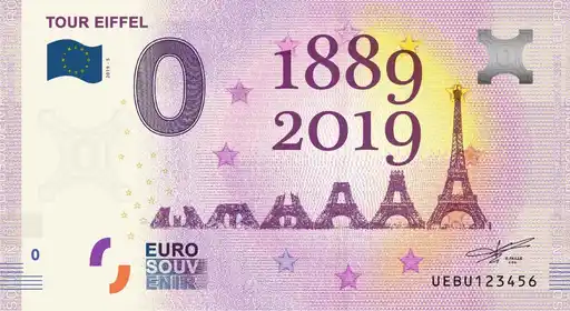 0€ banknote TOUR EIFFEL1889 2019