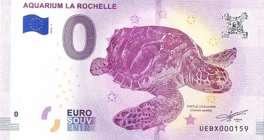 Billete de 0€ AQUARIUM LA ROCHELLE TORTUE CAOUANNE
