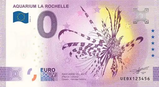 Billete de 0€ AQUARIUM LA ROCHELLE RASCASSE VOLANTE