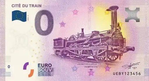 Billet 0€ CITÉ DU TRAIN LOCOMOTIVE À VAPEUR TYPE 210 CRAMPTON N°80 1852