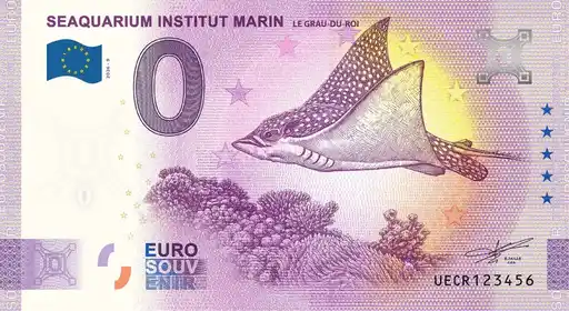 Banconota da 0€ SEAQUARIUM INSTITUT MARIN LE GRAU-DU-ROI