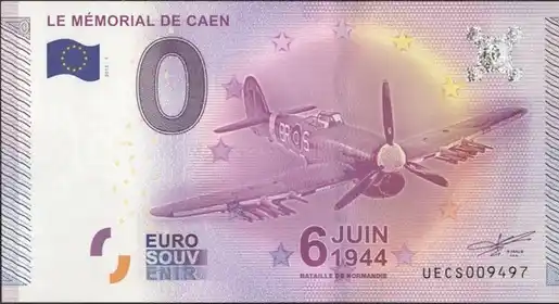 Billete de 0€ LE MÉMORIAL DE CAEN 6 JUIN 1944 BATAILLE DE NORMANDIE