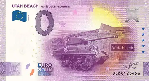 Banconota da 0€ UTAH BEACH Musée du débarquement