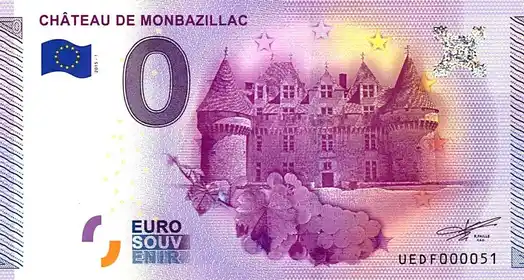 Banconota da 0€ CHÂTEAU DE MONBAZILLAC