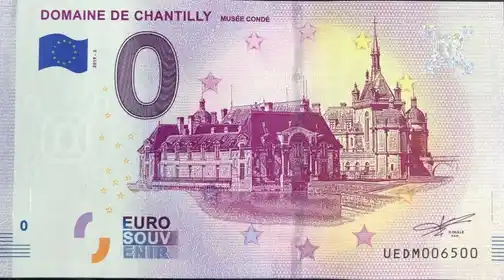 0€ banknote DOMAINE DE CHANTILLY MUSÉE CONDÉ
