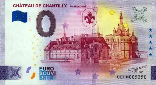 0€-Schein CHÂTEAU DE CHANTILLY MUSÉE CONDÉ