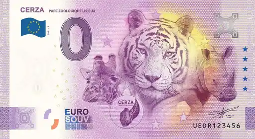 0€ banknote CERZAPARC ZOOLOGIQUE LISIEUX