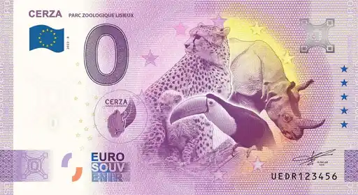 Banconota da 0€ CERZAPARC ZOOLOGIQUE LISIEUX