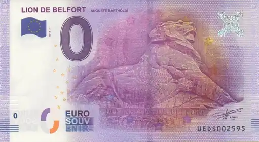 0€-Schein LION DE BELFORTAUGUSTE BARTHOLDI