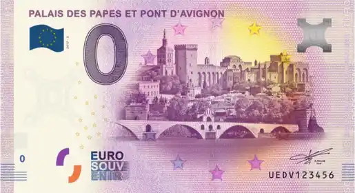 Banconota da 0€ PALAIS DES PAPES ET PONT D'AVIGNON