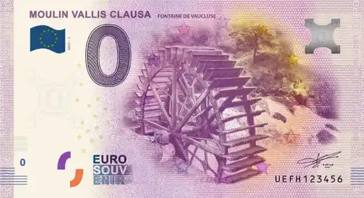 0€-Schein MOULIN VALLIS CLAUSA FONTAINE DE VAUCLUSE