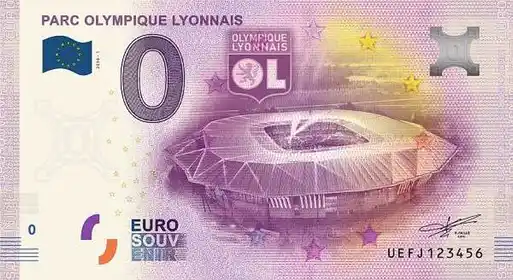 0€ banknote PARC OLYMPIQUE LYONNAIS