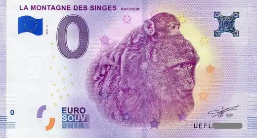 Banconota da 0€ LA MONTAGNE DES SINGES - KINTZHEIM