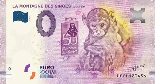 0€-Schein LA MONTAGNE DES SINGES - KINTZHEIM