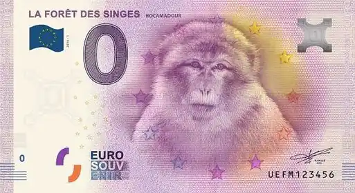 0€-Schein LA FÔRET DES SINGESROCAMADOUR