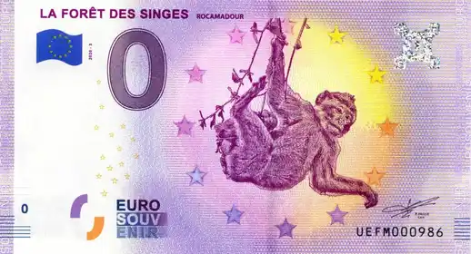0€-Schein LA FORET DES SINGES ROCAMADOUR