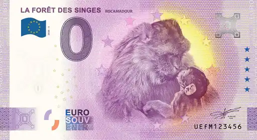 0€ banknote LA FORET DES SINGES ROCAMADOUR