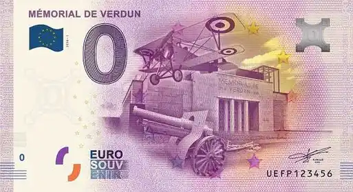 0€ banknote MÉMORIAL DE VERDUN
