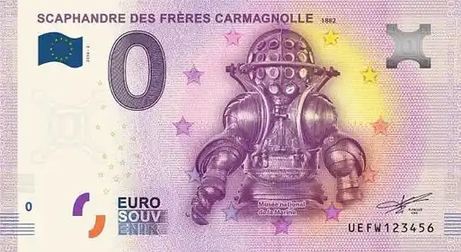 0€-Schein SCAPHANDRE DES FRÈRES CARMAGNOLLE1882 MUSÉE NATIONALE DE LA MARINE