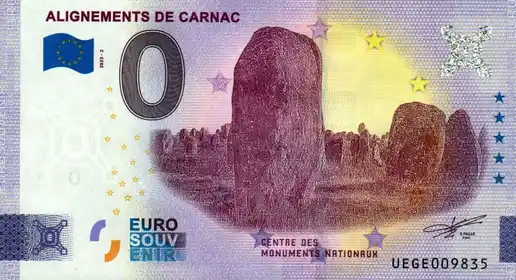 0€ banknote ALIGNEMENTS DE CARNAC