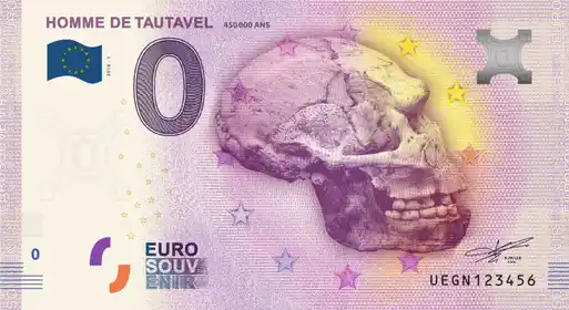 0€ banknote HOMME DE TAUTAVEL450 000 ANS